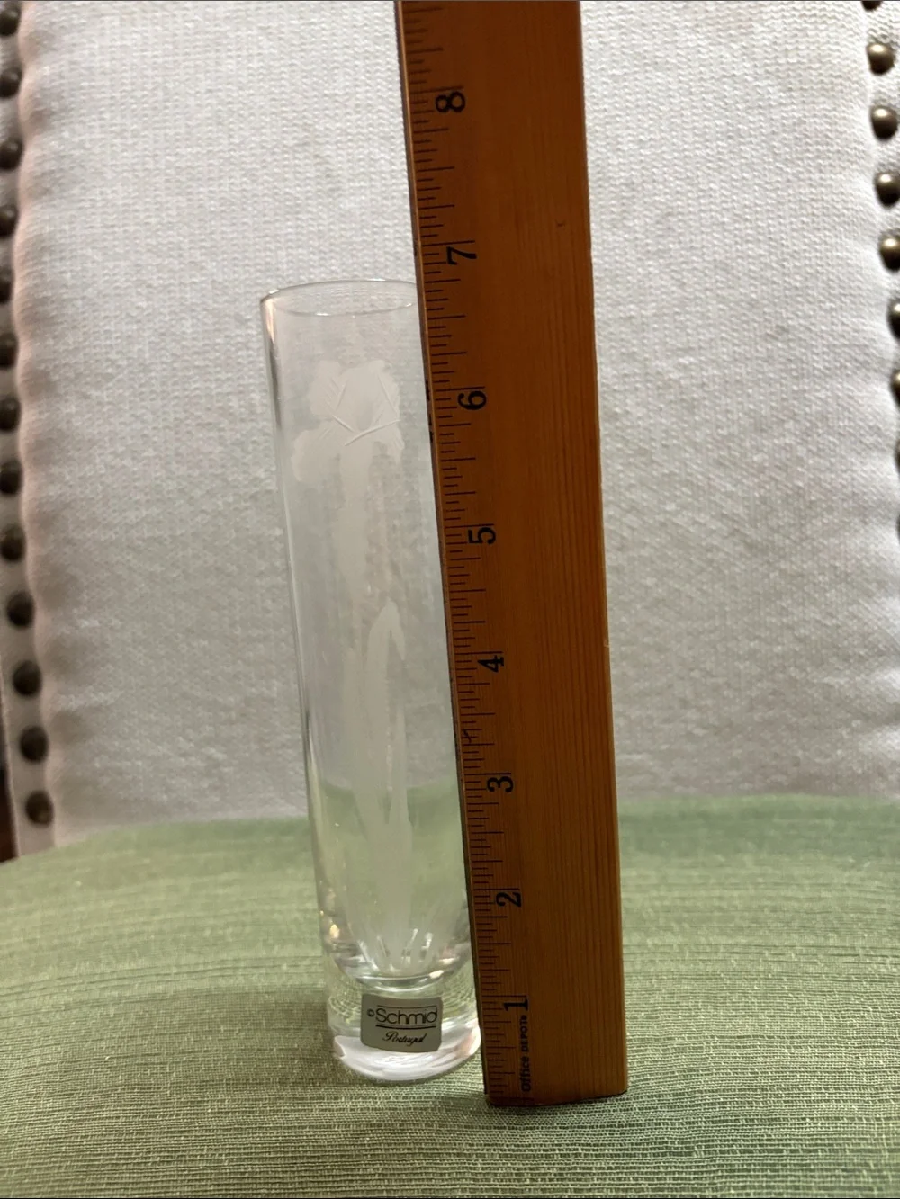 Schmid Clear Frosted Floral Bud Vase